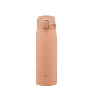 Zojirushi Large Capacity 600ml Stainless Steel Water Bottle One - Touch Seamless Cap Easy Clean Pale Taupe