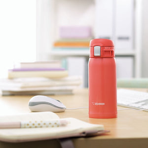 Zojirushi Lightweight Stainless Steel 360ml Water Bottle Coral Pink Direct Drinking Sm - Sc36 - Pv