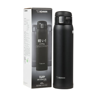 Zojirushi Lightweight Stainless Steel Water Bottle 600ml Sleek Black SM - SA60 - BA