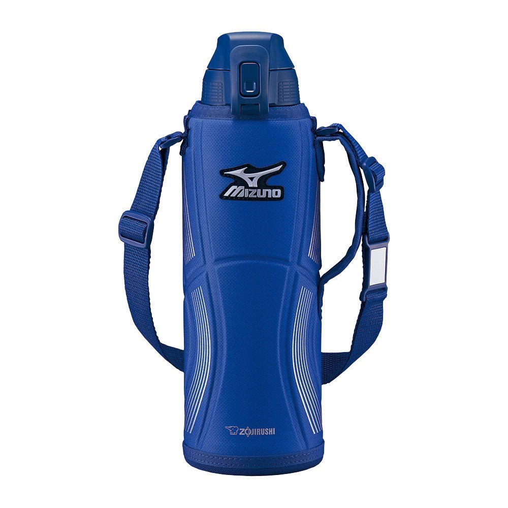 Zojirushi Mizuno 1.5L Stainless Steel Water Bottle One - Touch Open Cool Sports Blue