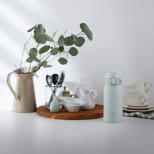 Zojirushi Sm - Wa36 - Hl Stainless Steel Mug Seamless One Touch Ice Gray 360ml - Japanese Water Bottle