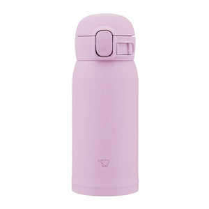Zojirushi Stainless Steel One - Touch 360ml Water Bottle Orchid Easy - to - Clean Seamless Cap SM - WS36 - VM