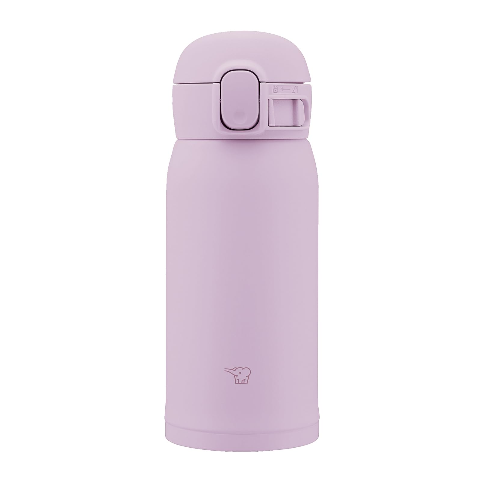 Zojirushi Stainless Steel One - Touch 360ml Water Bottle Orchid Easy - to - Clean Seamless Cap SM - WS36 - VM