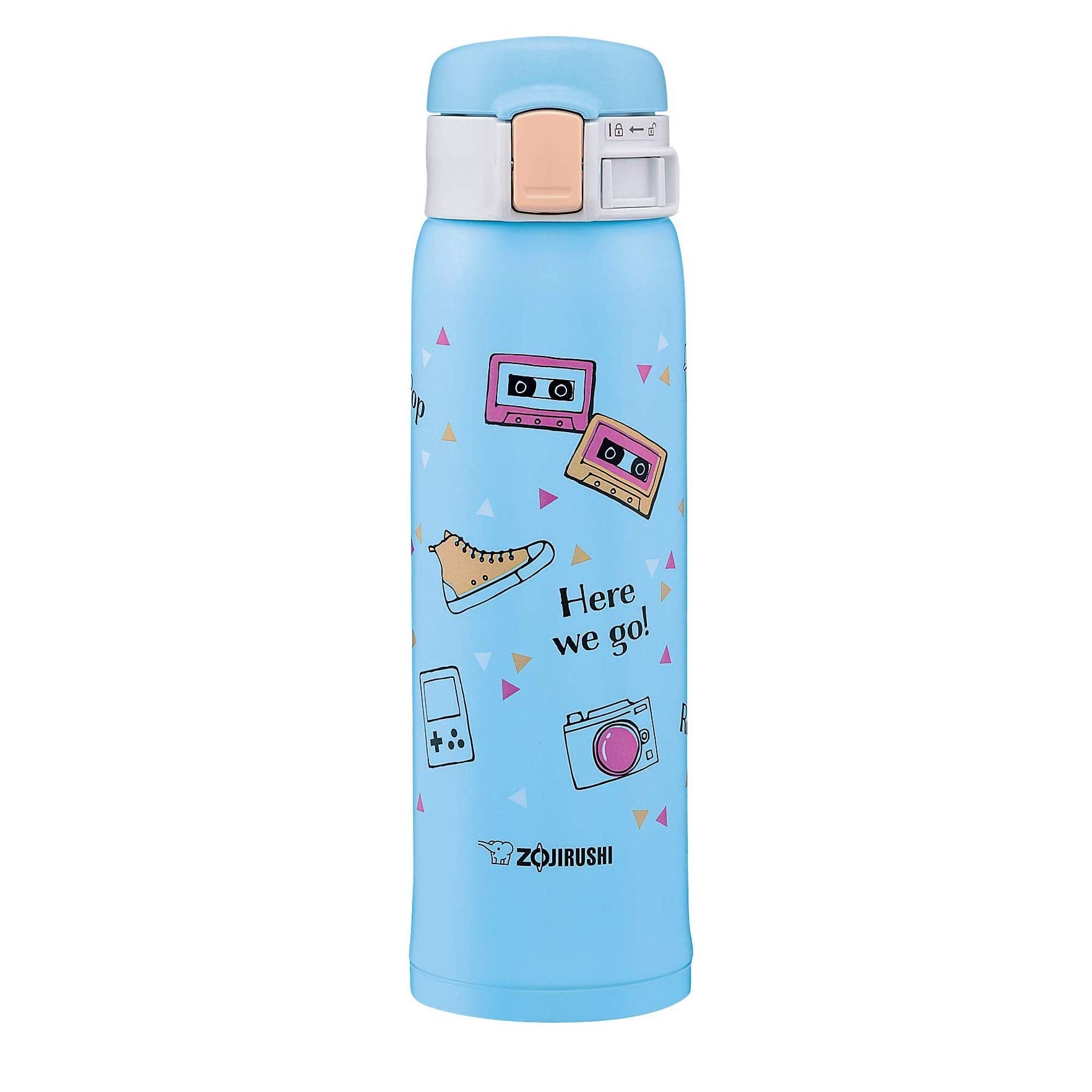 Zojirushi Stainless Steel Water Bottle 0.48L Sketch Blue Direct Drinking Mug - SM - SG48 - AZ