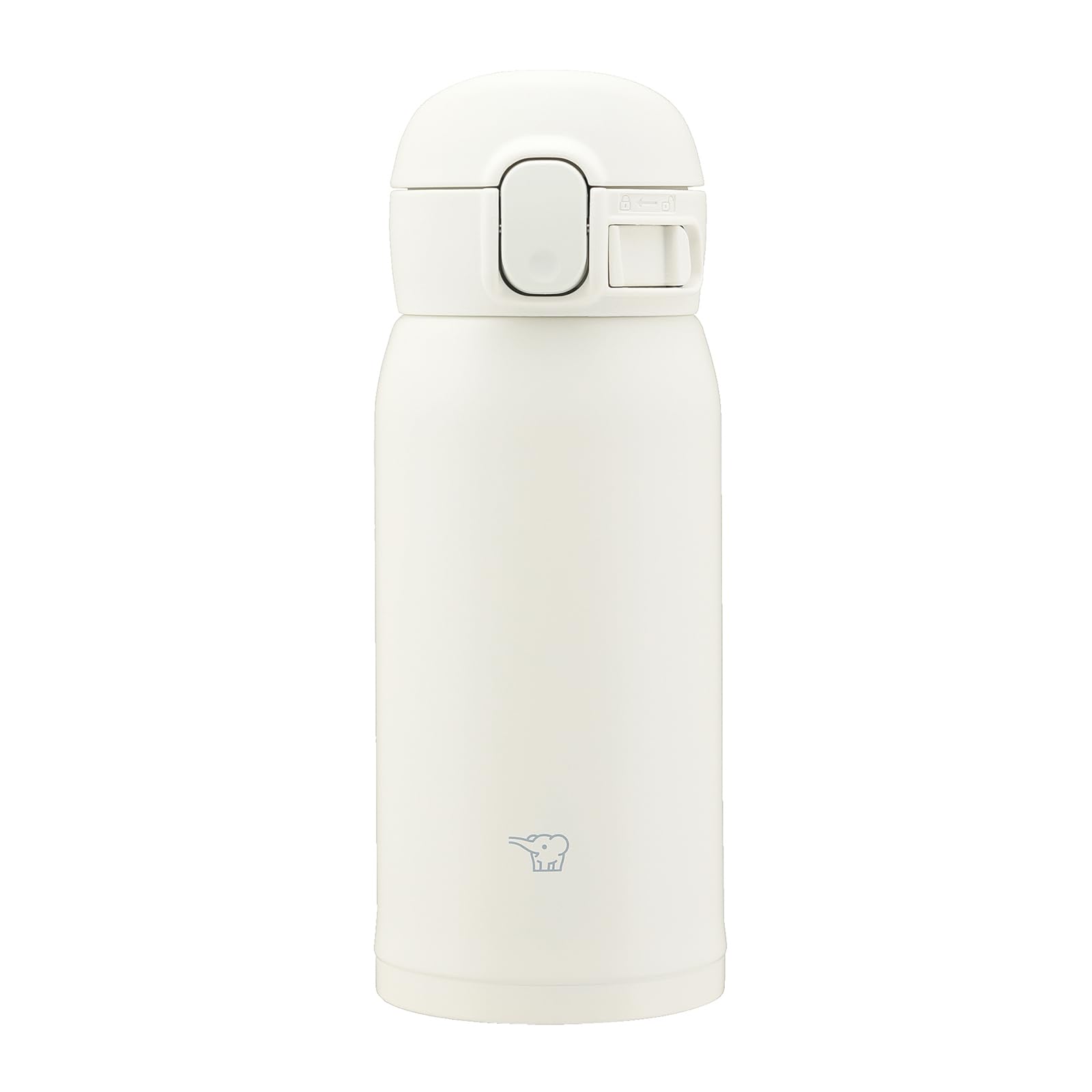 Zojirushi Stainless Steel Water Bottle 360ml One - Touch Seamless Cap & Easy - Clean Design Matte White