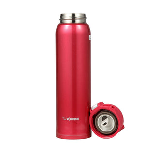 Zojirushi Stainless Steel Water Bottle 600ml Lightweight Direct Drinking Clear Red Mug SM - SA60 - RW
