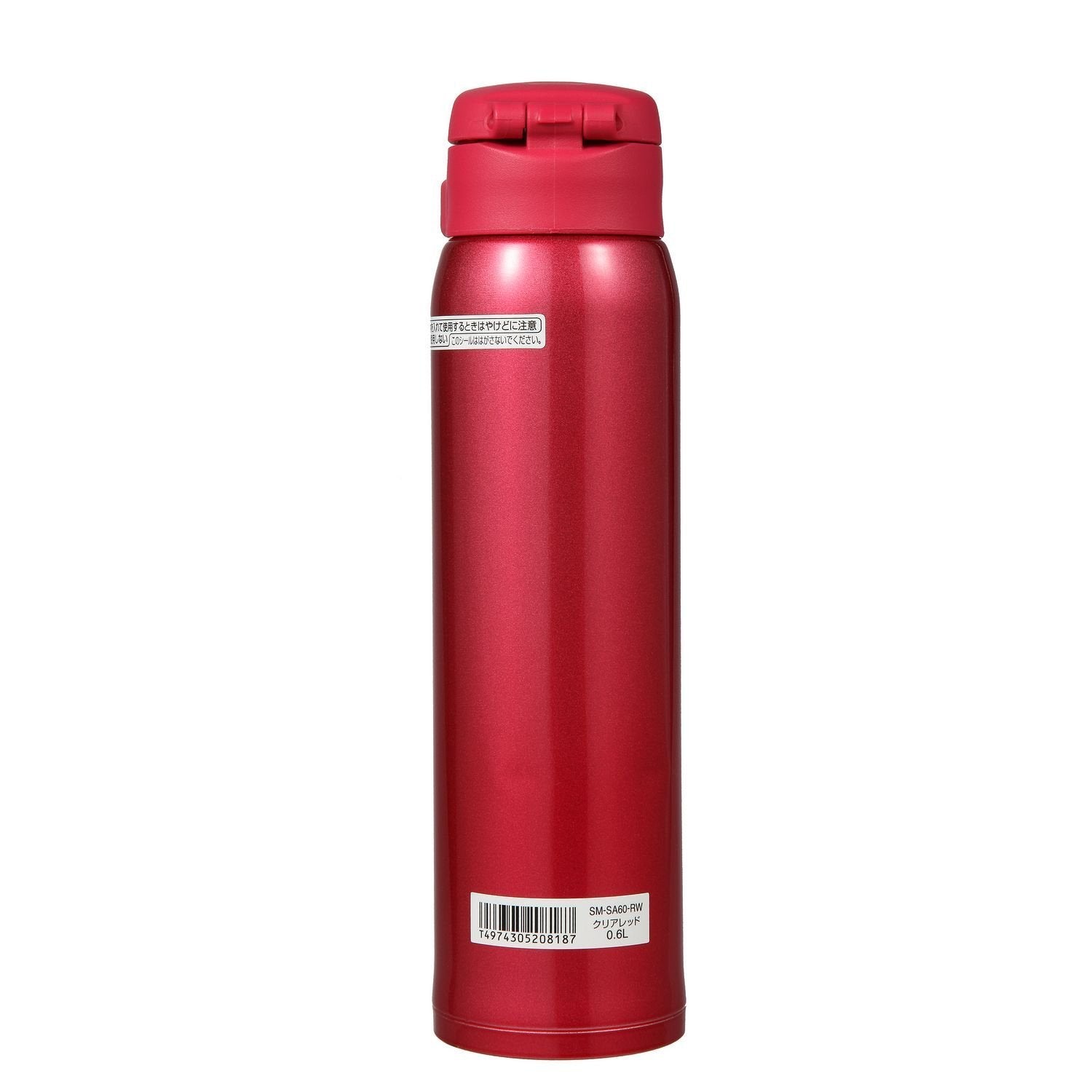 Zojirushi Stainless Steel Water Bottle 600ml Lightweight Direct Drinking Clear Red Mug SM - SA60 - RW