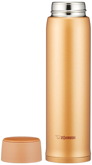 Zojirushi Stainless Steel Water Bottle - 600ml Lightweight Hot/Cold Insulation Honey Gold