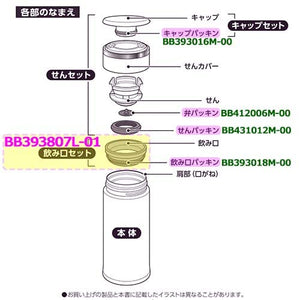 Zojirushi Stainless Steel Water Mug with BB393018M - 00 Mouth Gasket