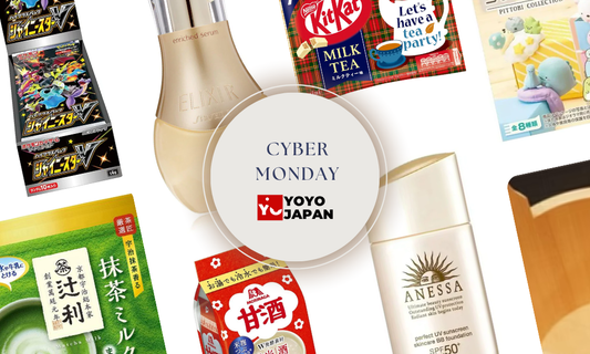 YOYOJAPAN Store’s Cyber Monday 2025 deals on Japanese skincare, snacks, anime collectibles, and home goods
