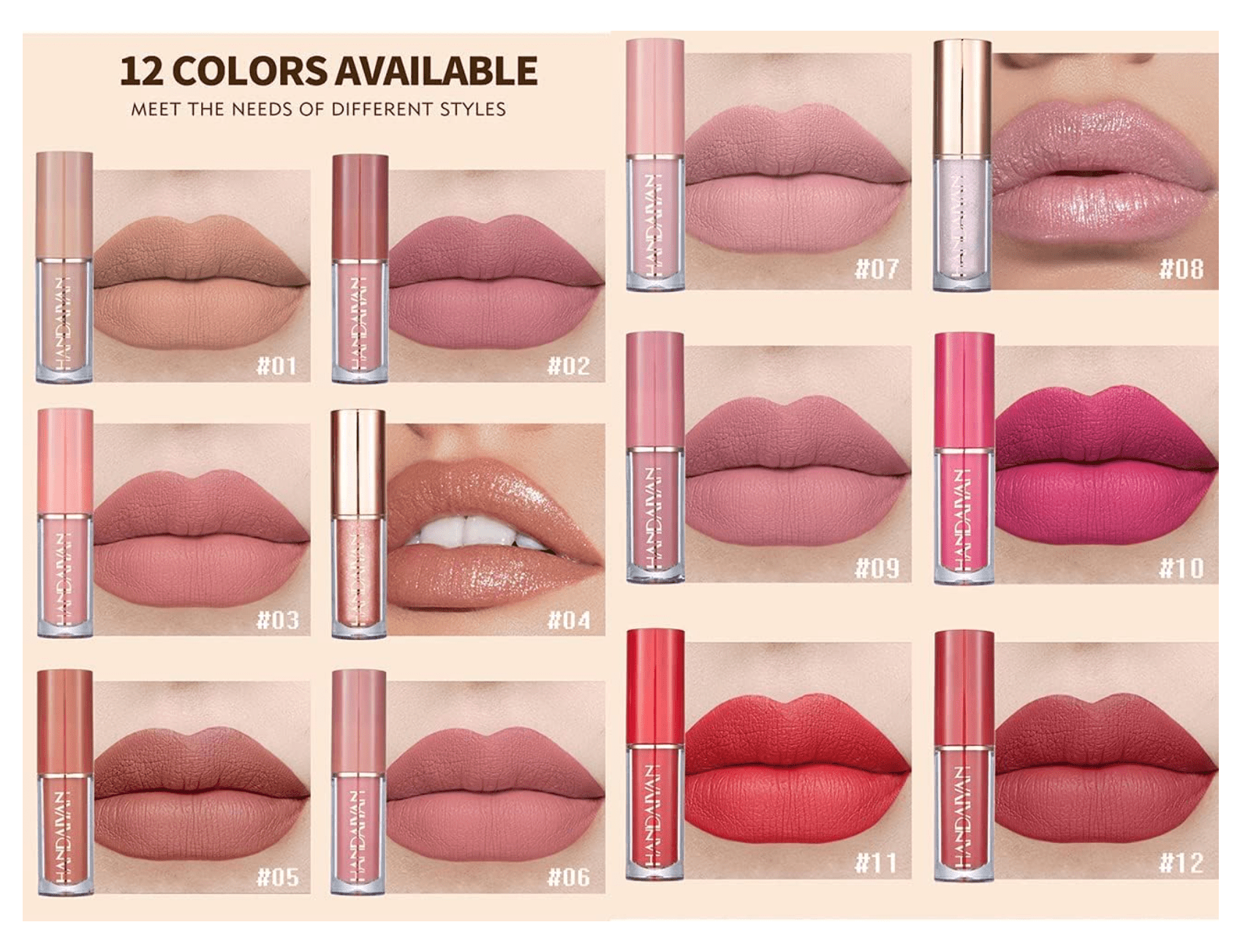 12 Colors Matte Nude Lipstick Set, Makeup Gift Box