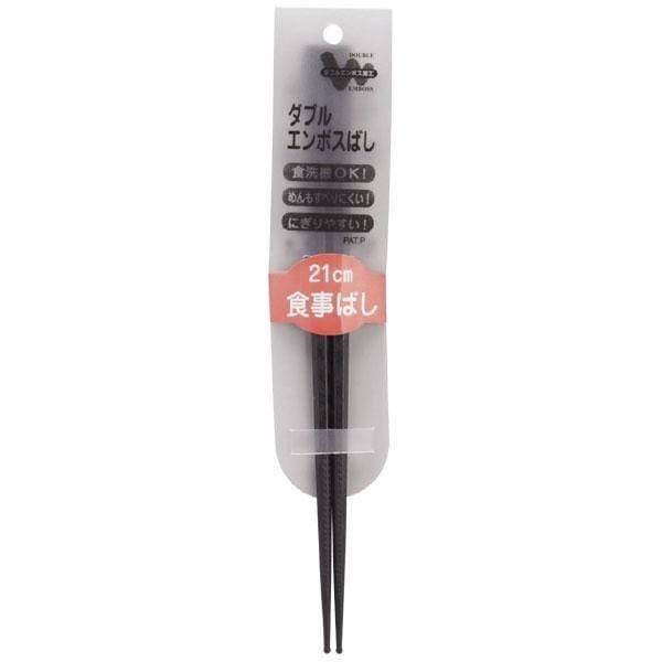 Akebono Japan Non-Slip Double-Embossed Chopsticks 21Cm Black