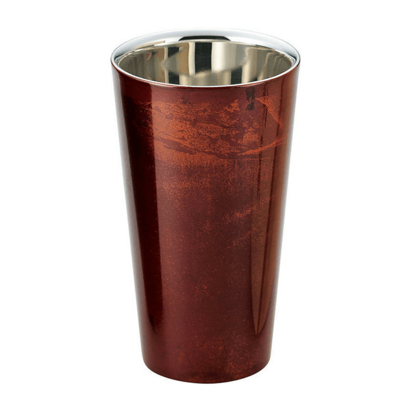 Asahi Japan Yamanaka Urushi Lacquer Double-Wall Cooler Glass 270Ml Red (Gift-Boxed)