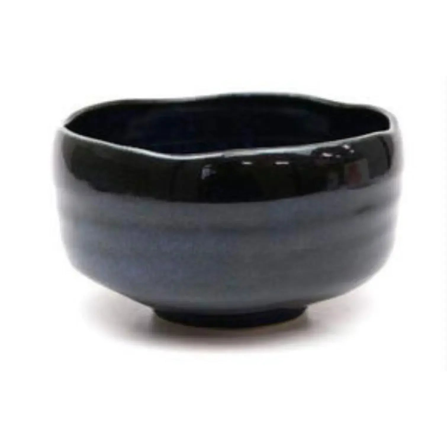 Chawan Handmade Mino Ware Black & Navy Japanese Matcha Bowl