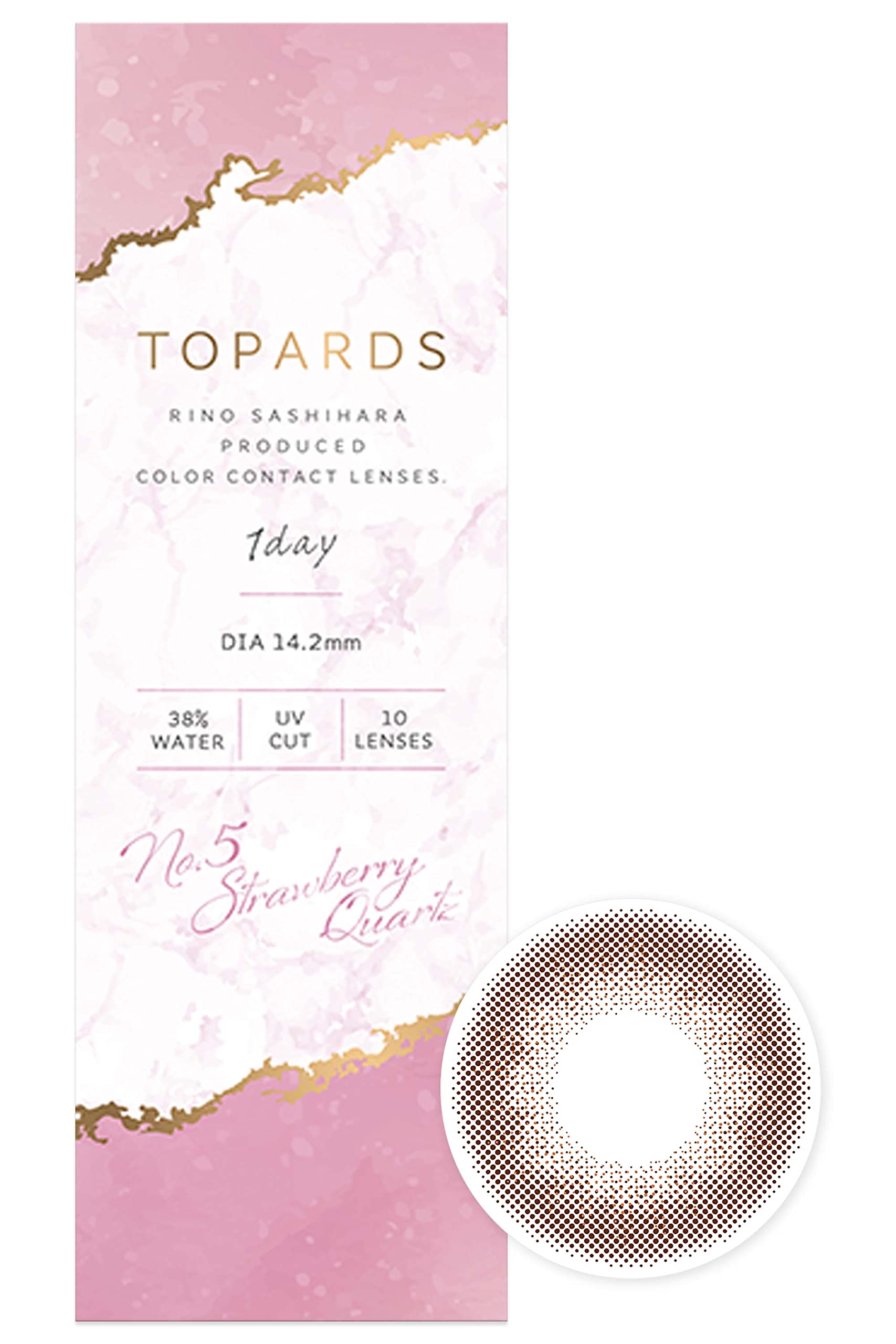 Topaz Color Contacts One Day 10 Pieces Strawberry Quartz Japan [-1.00] Sashihara Sassy Topards