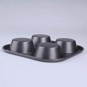 Cz-Ing Japan 4-Cavity Non-Stick Carbon Steel Muffin Pan Muffin Pancake Baking Mold Tray Pot Kitchen - YOYO JAPAN