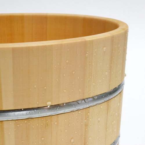Daiwa Industry Hinoki Wooden Bucket 24X10Cm Japan - Mildew Resistant Water Repellent Stainless Steel Hoop - YOYO JAPAN