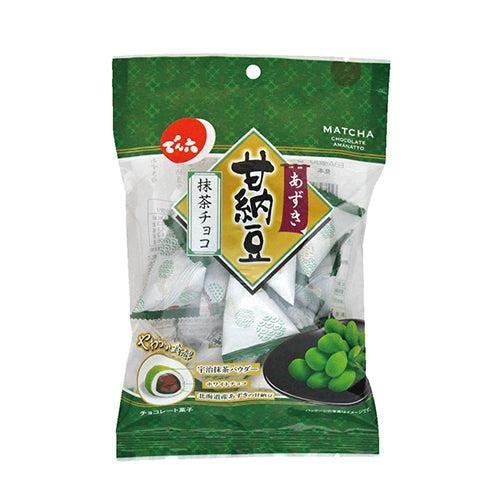 Denroku Amanatto Matcha Chocolate Covered Azuki Red Beans 80g (Pack of 6)