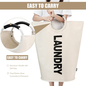 Dokehom 95L Laundry Basket Hamper Box Japan Waterproof Handle Folding Stylish Interior Goods (Black) - YOYO JAPAN