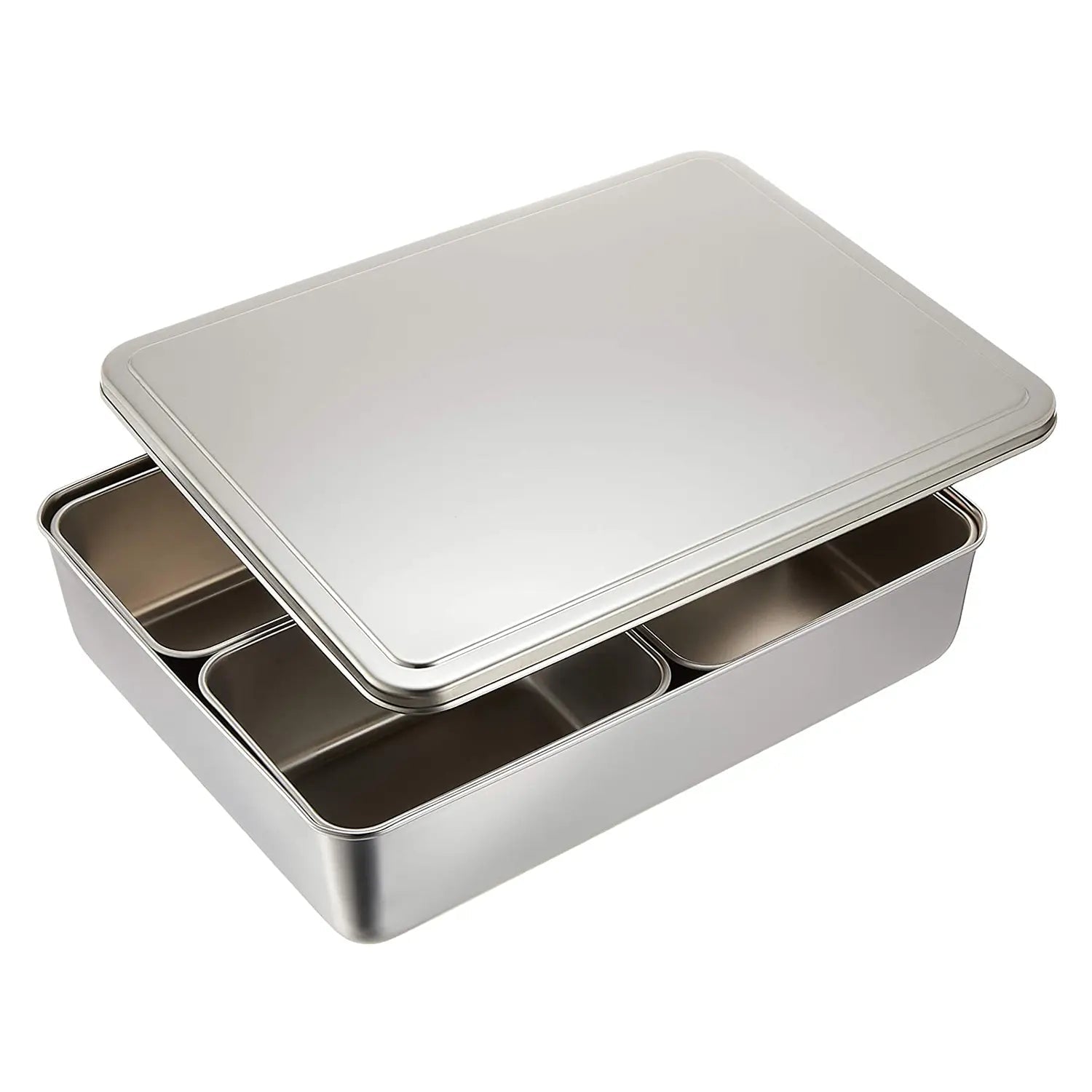 Ebm Stainless Steel Antibacterial Yakumi Seasoning Container 4 Compartments Square