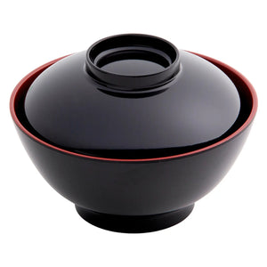 Entec Japan Melamine Bi-Color Miso Soup Bowl 340Ml With Lid - Single - YOYO JAPAN