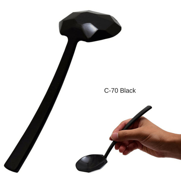Entec Black Melamine Long-Handled Spoon 19.5Cm Japan Udon/Soba/Ramen - YOYO JAPAN