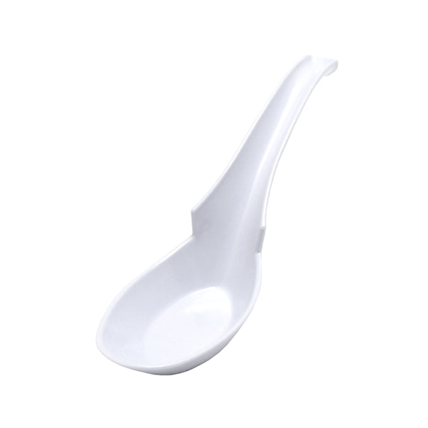 Entec Melamine Renge Soup Spoon With Hooked Handle 16Cm White - YOYO JAPAN