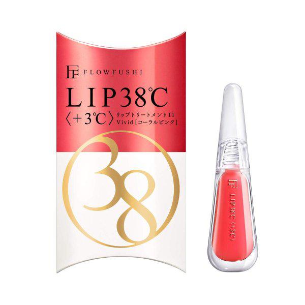 Vivid Coral Pink Lip Treatment 0.2 Oz - Flowfushi 38 Degrees Lip Care