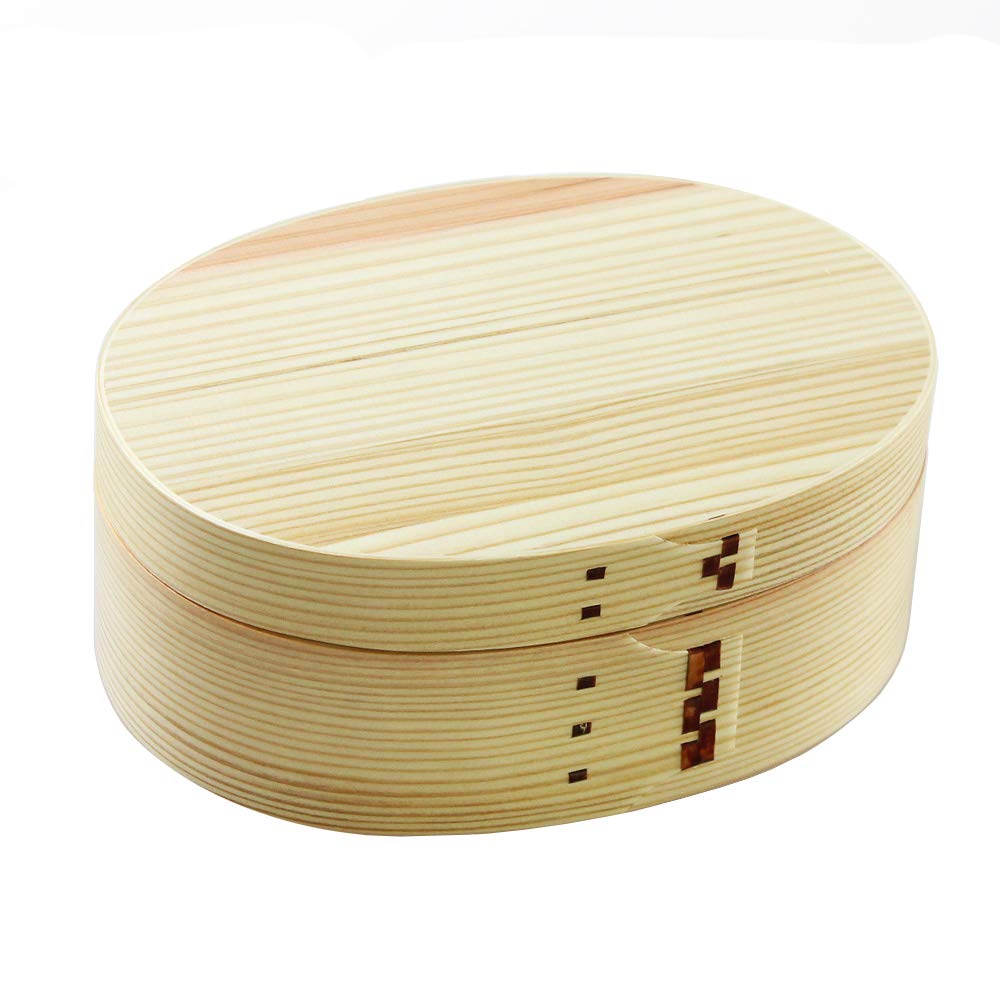 Large Japanese Magewappa Oval Bento Box - Natural Domestic Finish - Eemon Of The Festival - Japan 001-266 - YOYO JAPAN