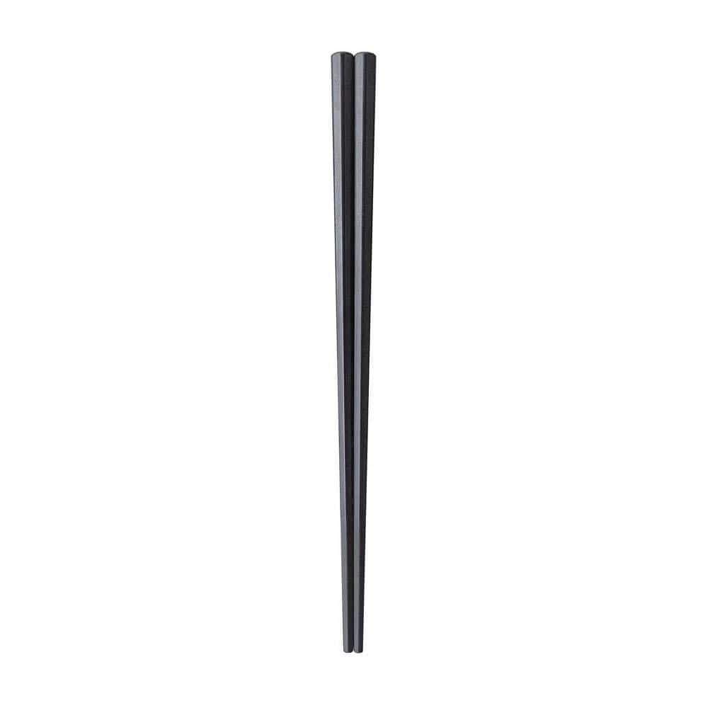 Fukui Craft Japanese Sps Resin Pentagonal Thick Edge Chopsticks Black - YOYO JAPAN