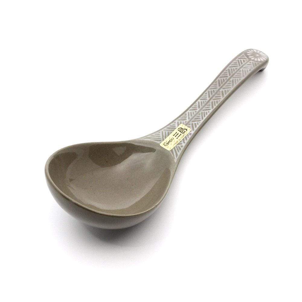 Ginpo Banko Ware Renge Soup Spoon & Spoon Rest Small - Renge Spoon only - YOYO JAPAN
