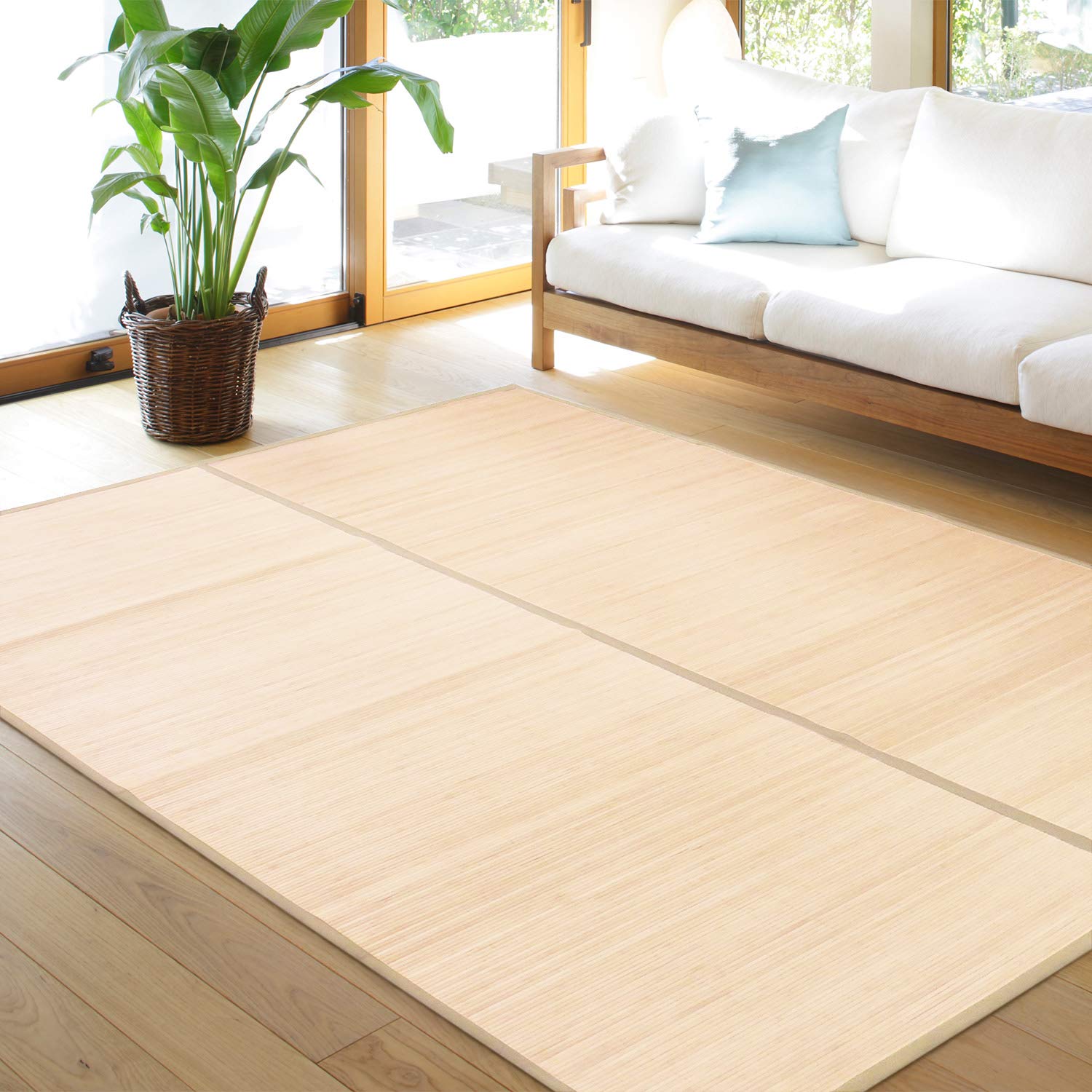 Hagihara Japan Bamboo Rug Natural Edoma 3 Tatami Mats 174X261Cm Hazuki Folding Plain Cool Summer