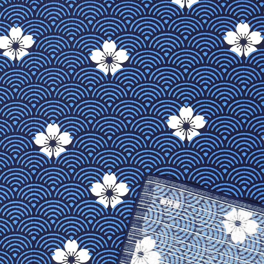 Hama Pattern Furoshiki 70Cm Sakura Seigaiha Con - Japanese Inner Cloth - YOYO JAPAN