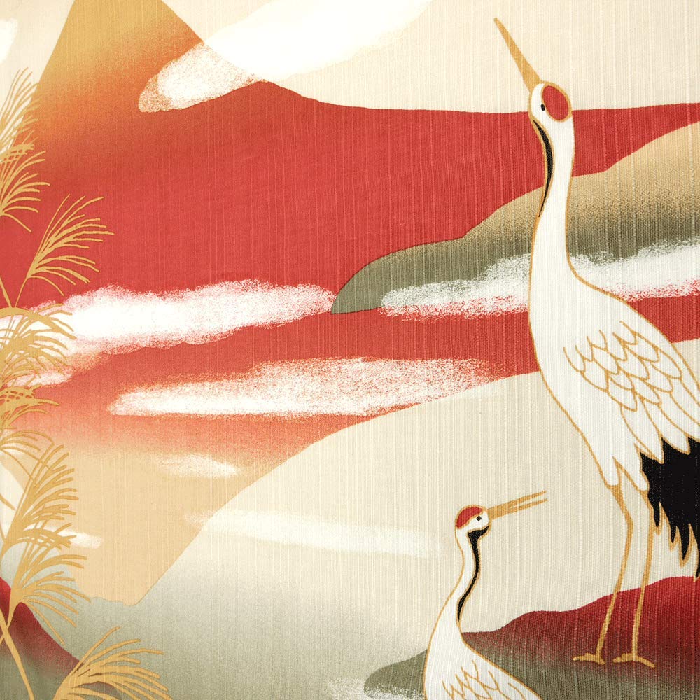Hama Pattern Kofu Wrapping Cloth 50Cm Crane Akane Fuji Japan - YOYO JAPAN