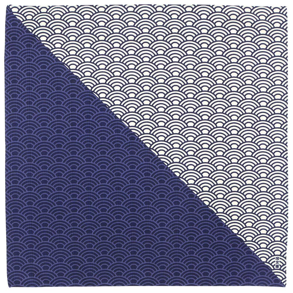 Hama Pattern Furoshiki 50Cm Japan Dyed Seigaiha Cloth - Hamamonyo - YOYO JAPAN