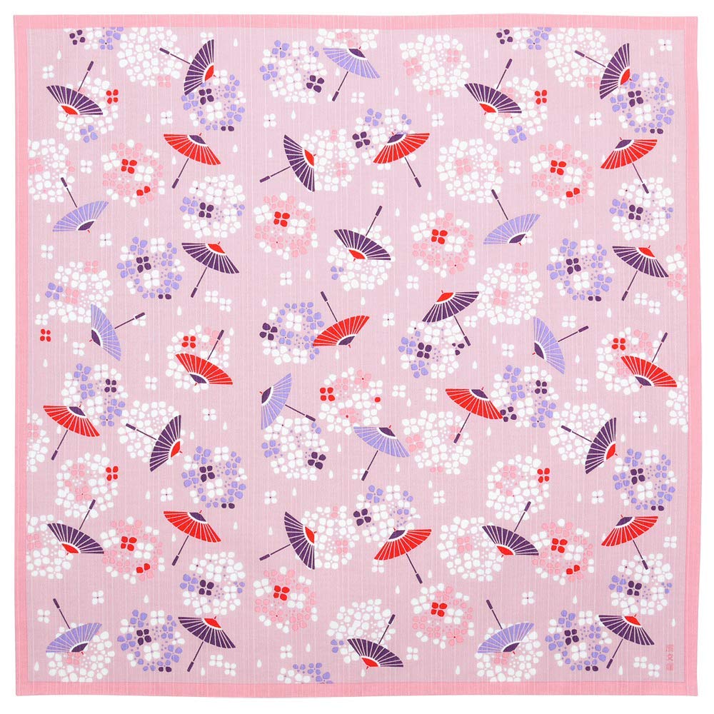 Hama Pattern Furoshiki 50Cm Hydrangea Biyori Pink - Japanese Cloth - YOYO JAPAN