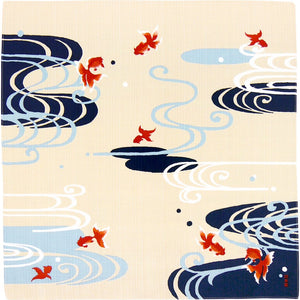 Hama Pattern Furoshiki 50Cm Running Water Goldfish Off - Japanese Cloth - YOYO JAPAN