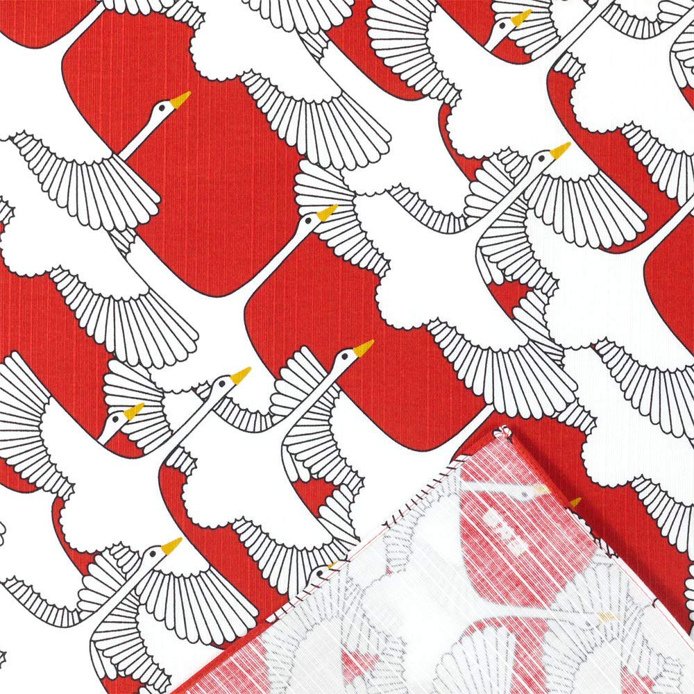 Hama Pattern Japanese Shukutsuru Red Small Wrapping Cloth 50Cm - YOYO JAPAN