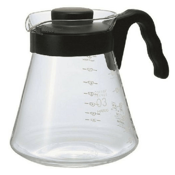 Hario V60 Heat Resistant Glass Coffee Server With Angled Handle VCS-03B (1000ml)