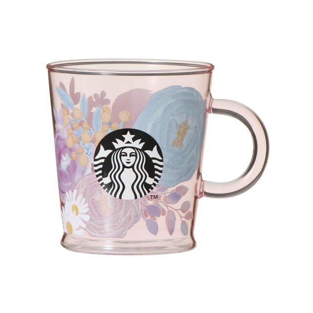 Starbucks Heat Resistant Glass Mug Flower Bouquet 355ml - Starbucks Mugs In Japan