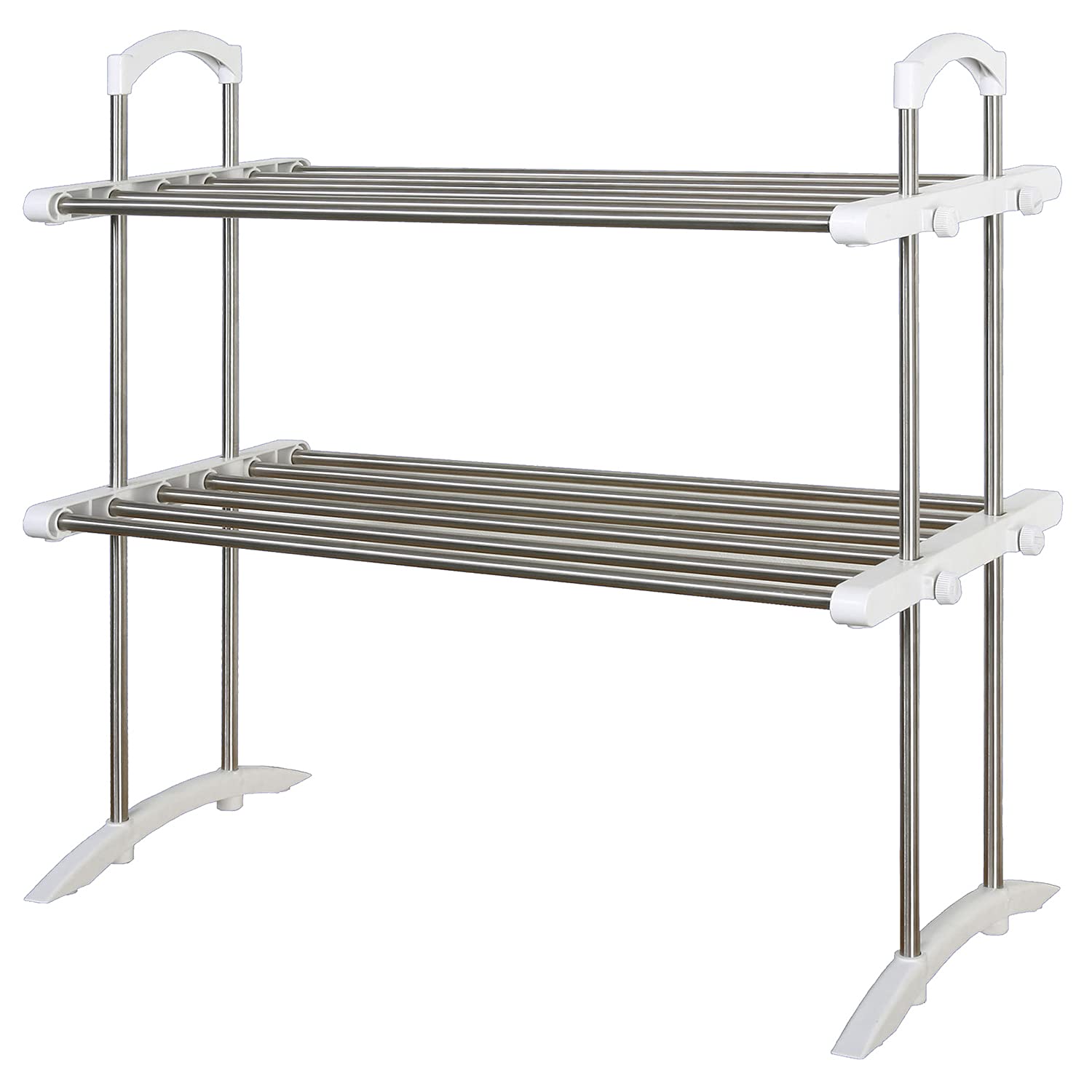 Ping An Copper Co. Heian Shindo Extendable White Kitchen Rack 2 Shelves 6Kg Per Shelf Japan 53-91Cm Width 50Cm Height 24Cm Depth Tos-10