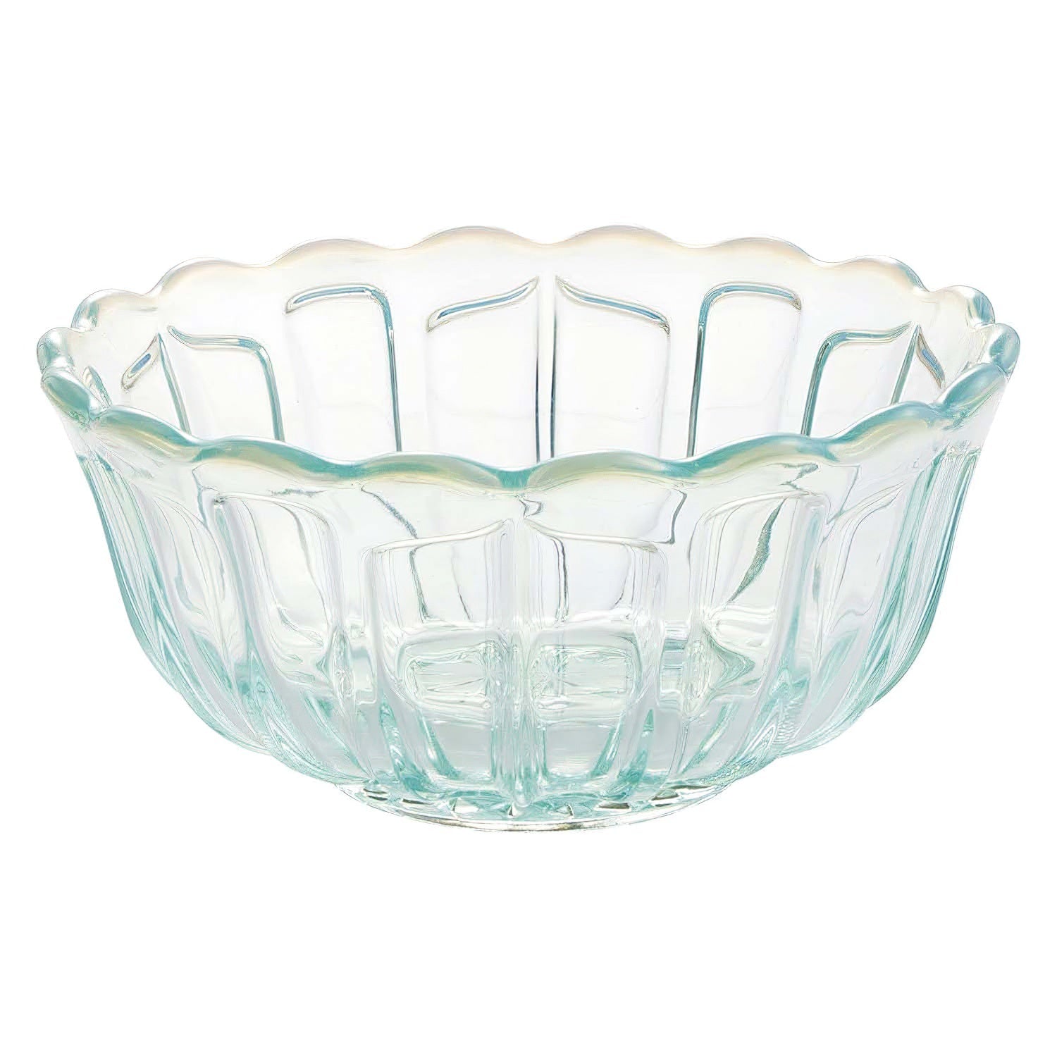 Hirota Glass Japan Yukinohana Blue Shallow Bowl Soda-Lime Glass - YOYO JAPAN