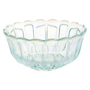 Hirota Glass Japan Yukinohana Blue Shallow Bowl Soda-Lime Glass - YOYO JAPAN