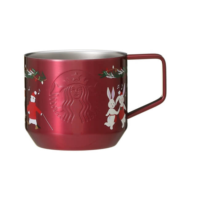 Starbucks Holiday 2021 Stainless Mug Dancing Rabbit 340ml - Japanese Starbucks