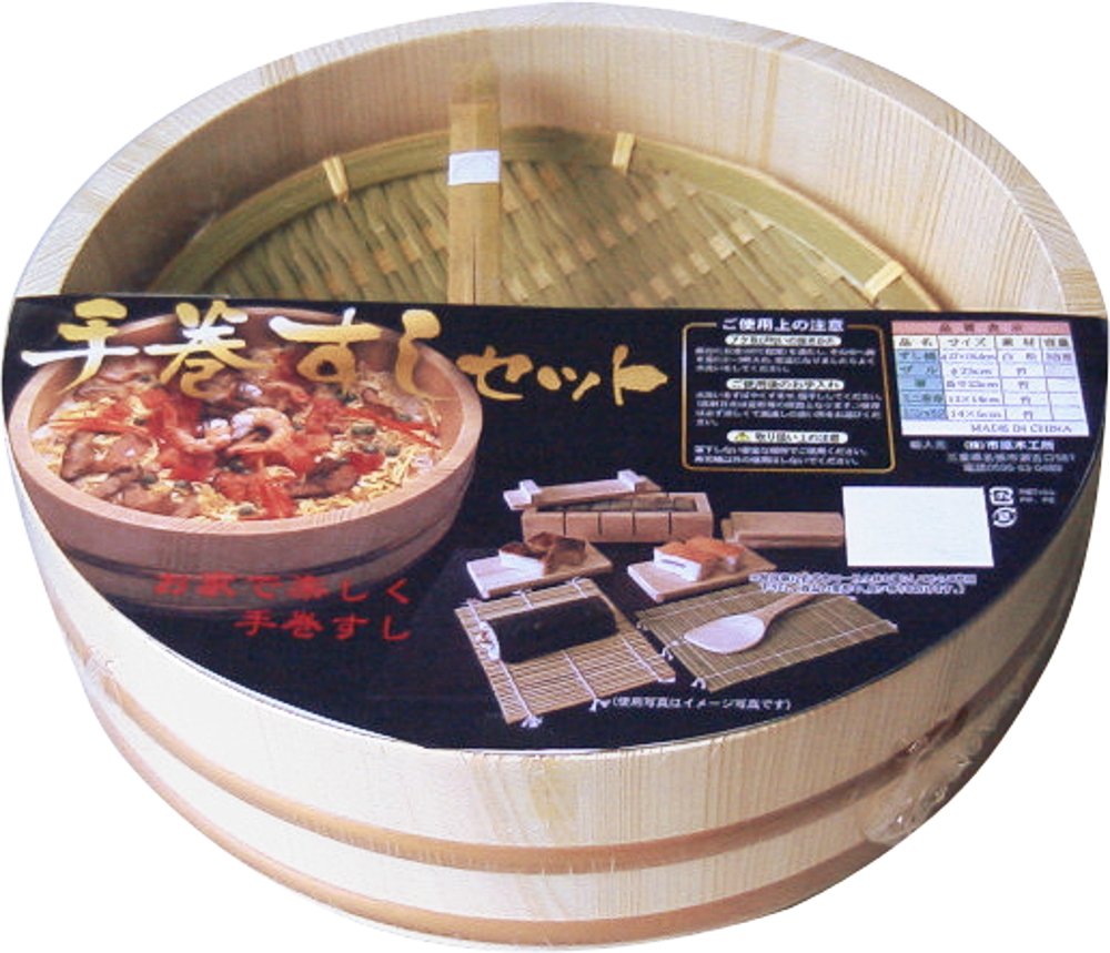 Ichihara Woodworks Mokkosho Temaki Sushi Set 27Cm 3 Cups Japan Beige - YOYO JAPAN