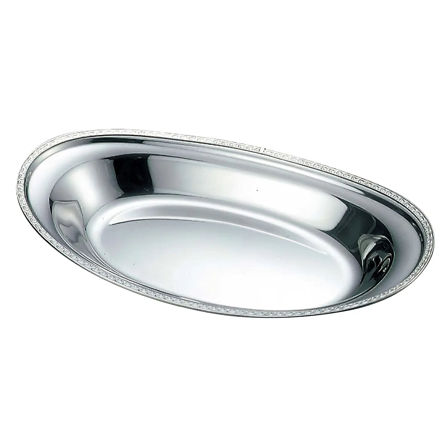 Ikeda Japan Stainless Steel Curry Plate Wave Pattern