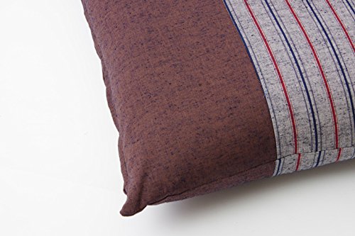 Ikehiko 3312150 Zabuton Meisen Size 100% Cotton Japan Chikugo Brown 55X59Cm Set Of 2 - YOYO JAPAN