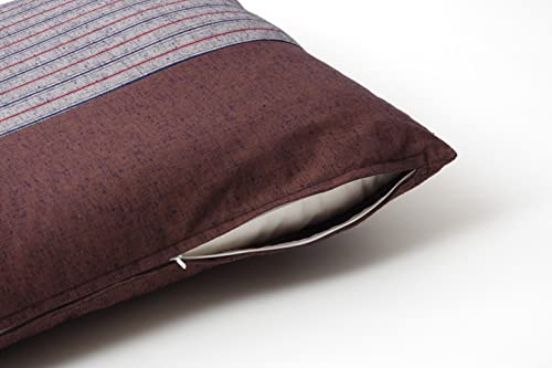 Ikehiko 3312150 Zabuton Meisen Size 100% Cotton Japan Chikugo Brown 55X59Cm Set Of 2 - YOYO JAPAN