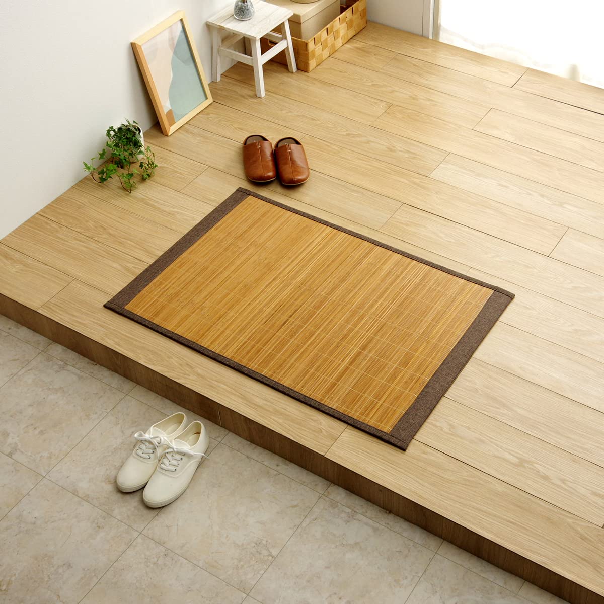 Ikehiko Corporation Japan Bamboo Rug Carpet Mat Entrance Plain Approx. - YOYO JAPAN