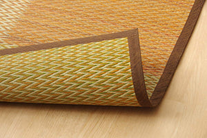 Ikehiko Corporation Rush Rug Carpet Hanagoza Pia Edoma 2 Tatami Brown Japan 174X174Cm #4323802 - YOYO JAPAN